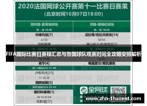FIFA国际比赛日赛程汇总与各国球队观赛时间全攻略安排解析
